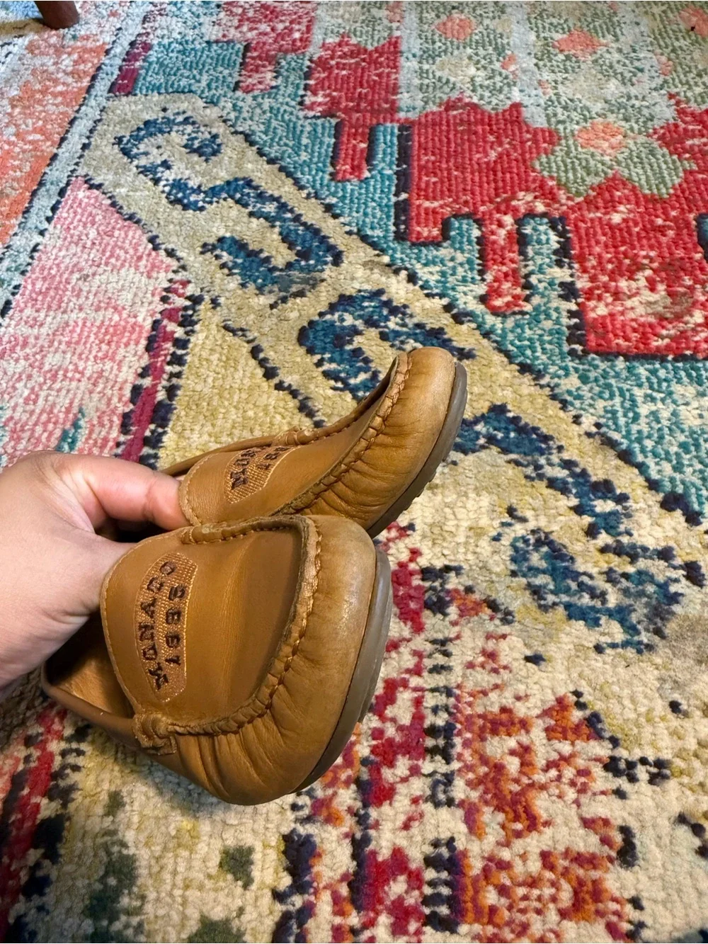 LMDI collection Brown Leather Slip-On Loafers EUR 32